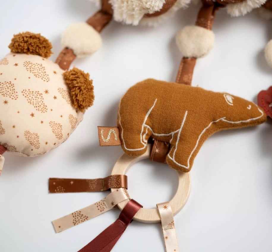Spirale d’activités ours en peluche beige | orsino