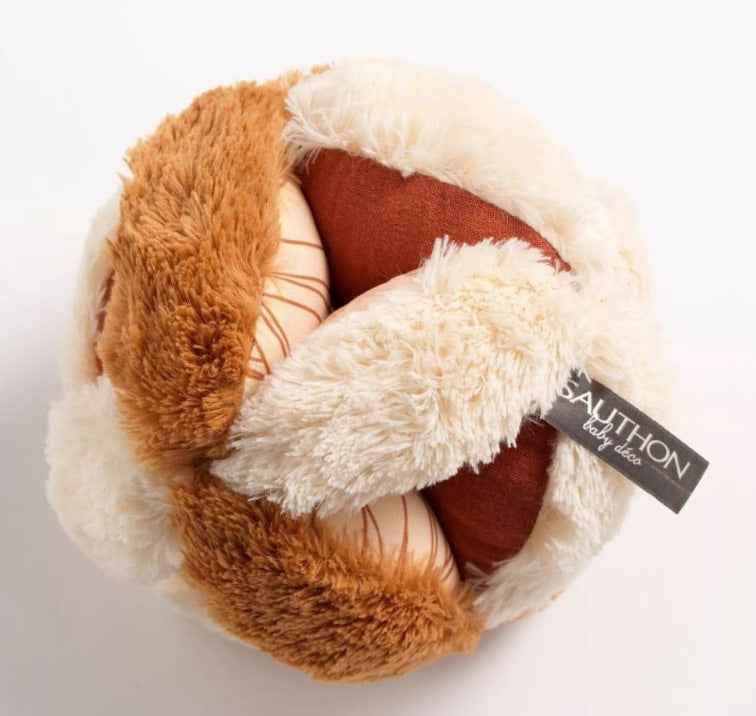 Balle sensorielle d’activités en peluche beige | orsino