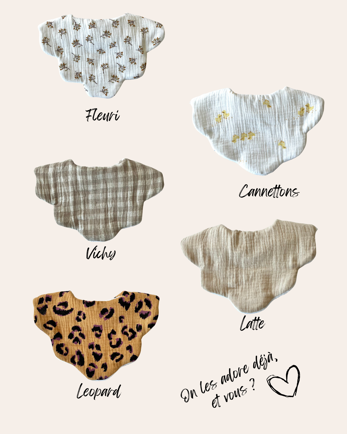 Bavoir pétales - fait main