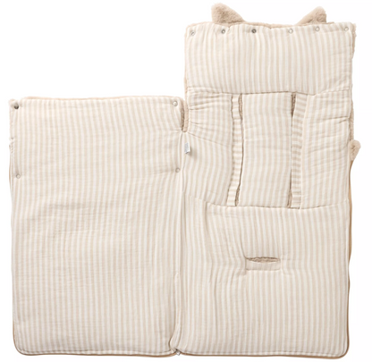 Nid d’ange fausse fourrure angora doublé gaze de coton - beige