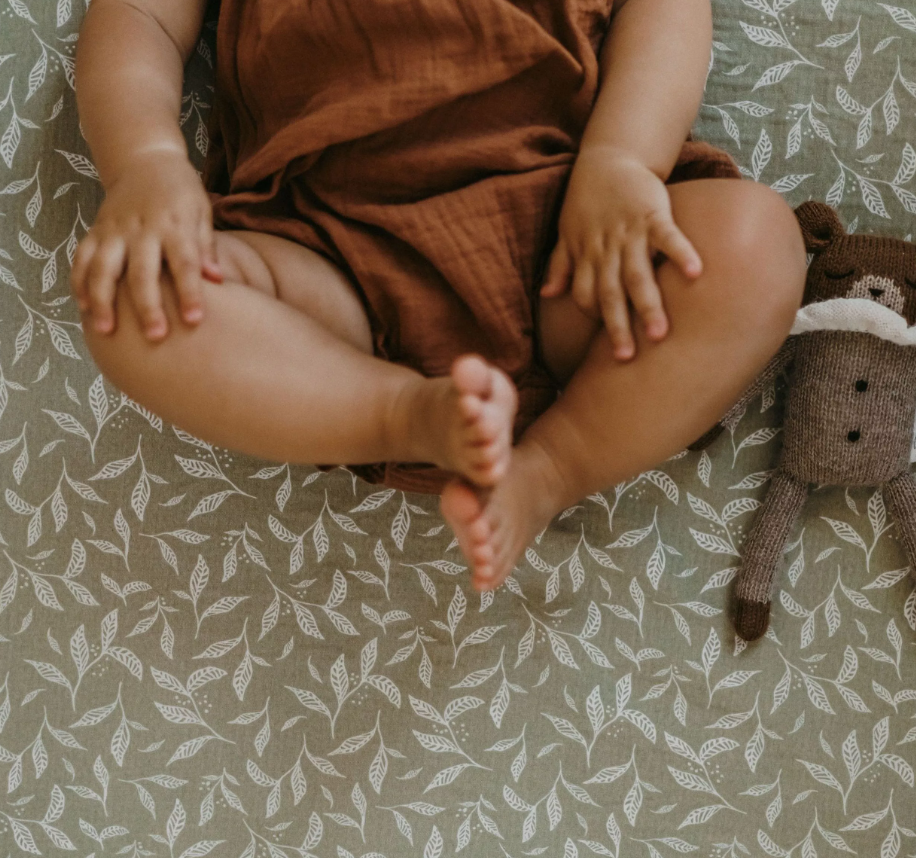 Drap housse 120x60 cm - motif leaves