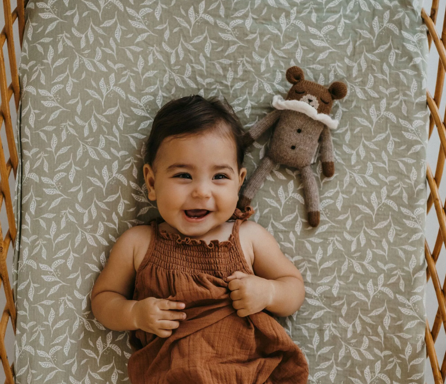 Drap housse 120x60 cm - motif leaves