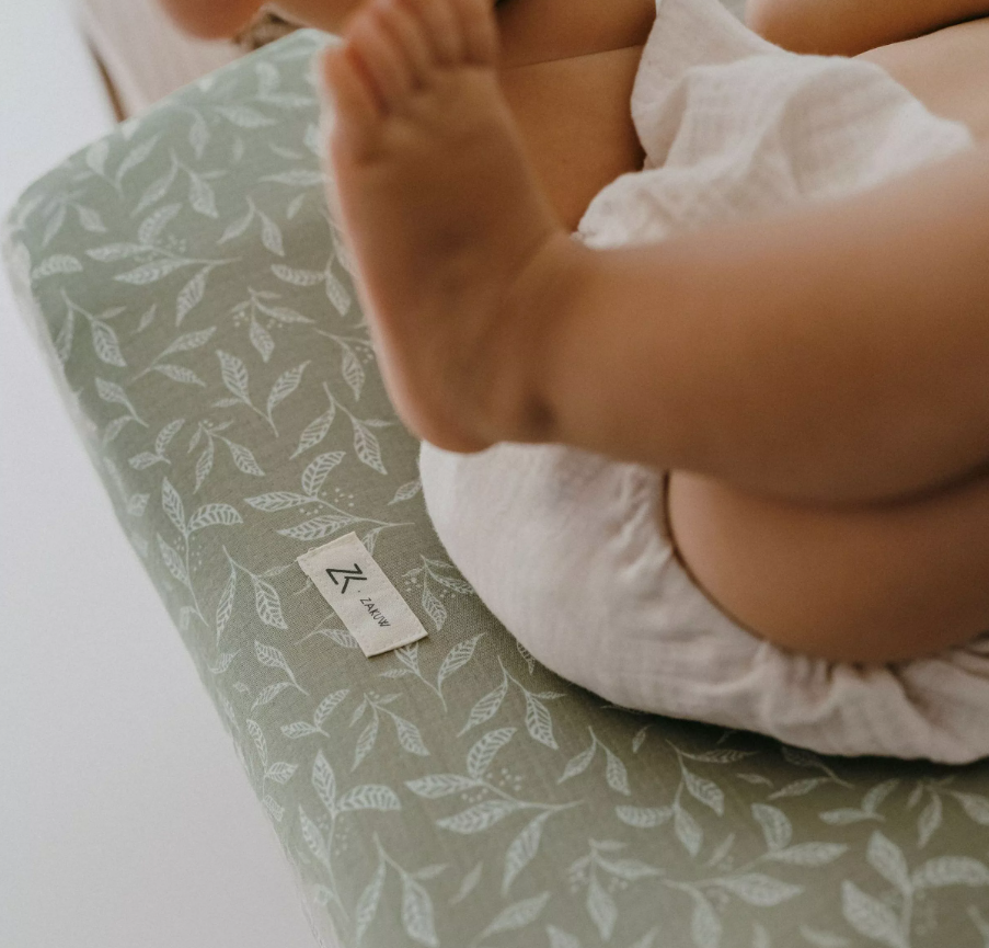 Housse matelas à langer - motif leaves