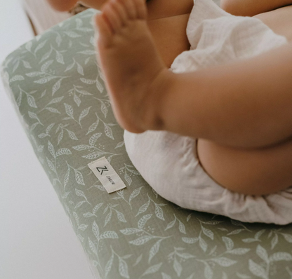 Housse matelas à langer - motif leaves