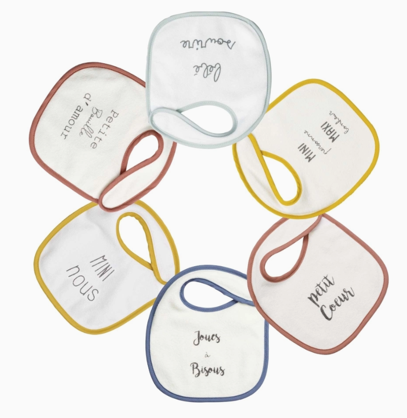 Lot de Bavoirs - petit message