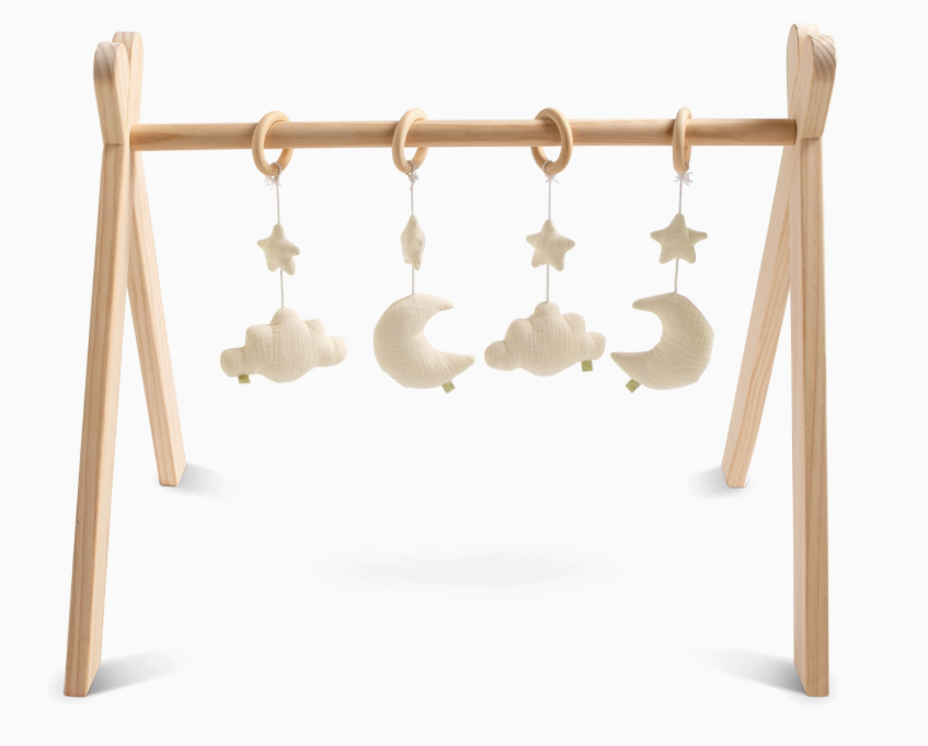 Arche d'éveil en bois avec 4 jouets