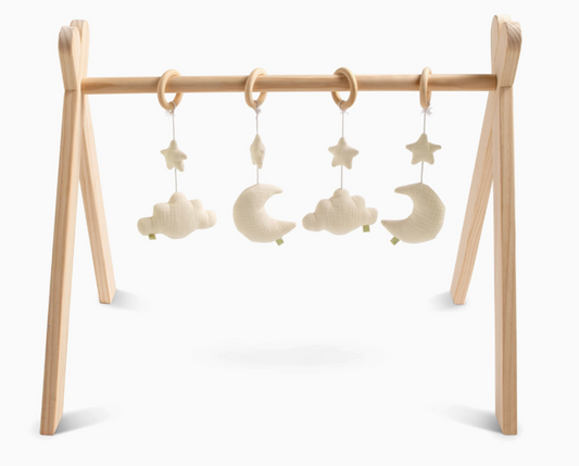 Arche d'éveil en bois avec 4 jouets