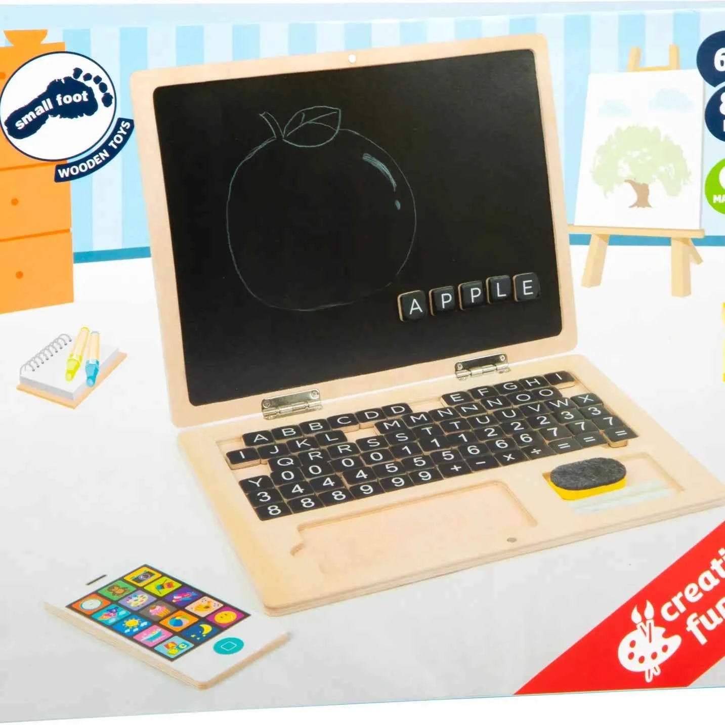 Ordinateur portable en bois avec écran aimanté