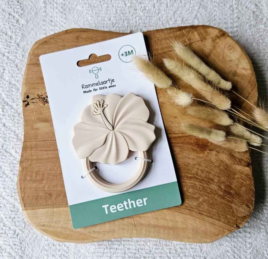 Anneau de dentition en silicone hibiscus