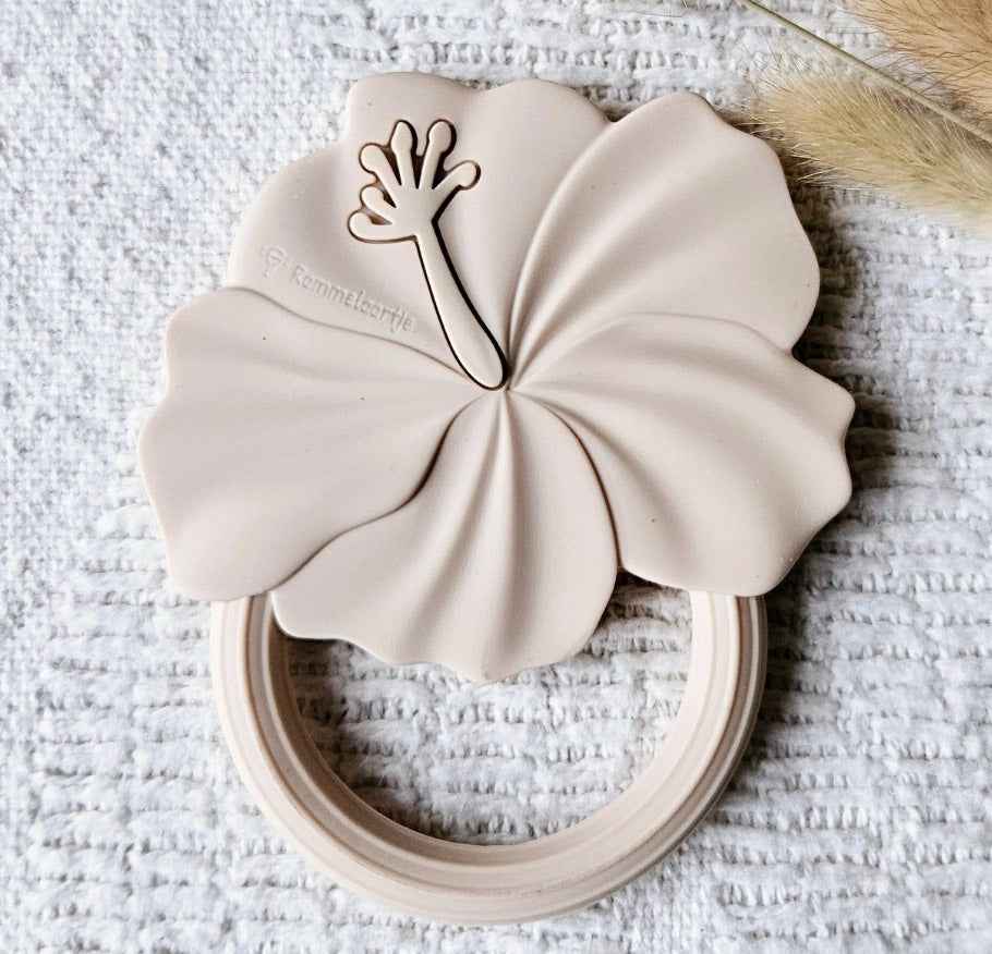 Anneau de dentition en silicone hibiscus